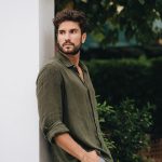 Camisa de lino verde